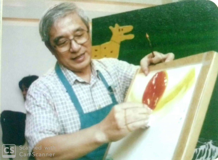 曹俊彥展現繪畫技法。