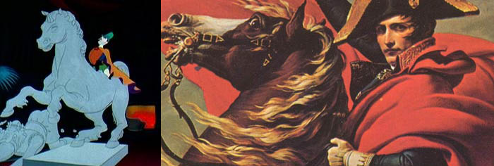 圖五(左)：騎在瓷馬上的國王查理  圖六(右)：騎馬的拿破崙畫像