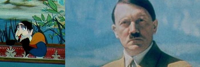 圖七(左)：從畫框中爬出來的國王查理 圖八(右)：希特勒影像